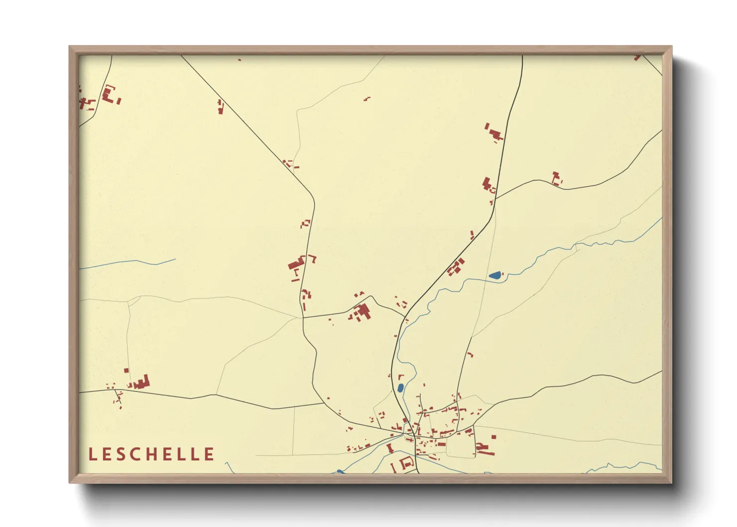 Une affiche de carte sur Leschelle