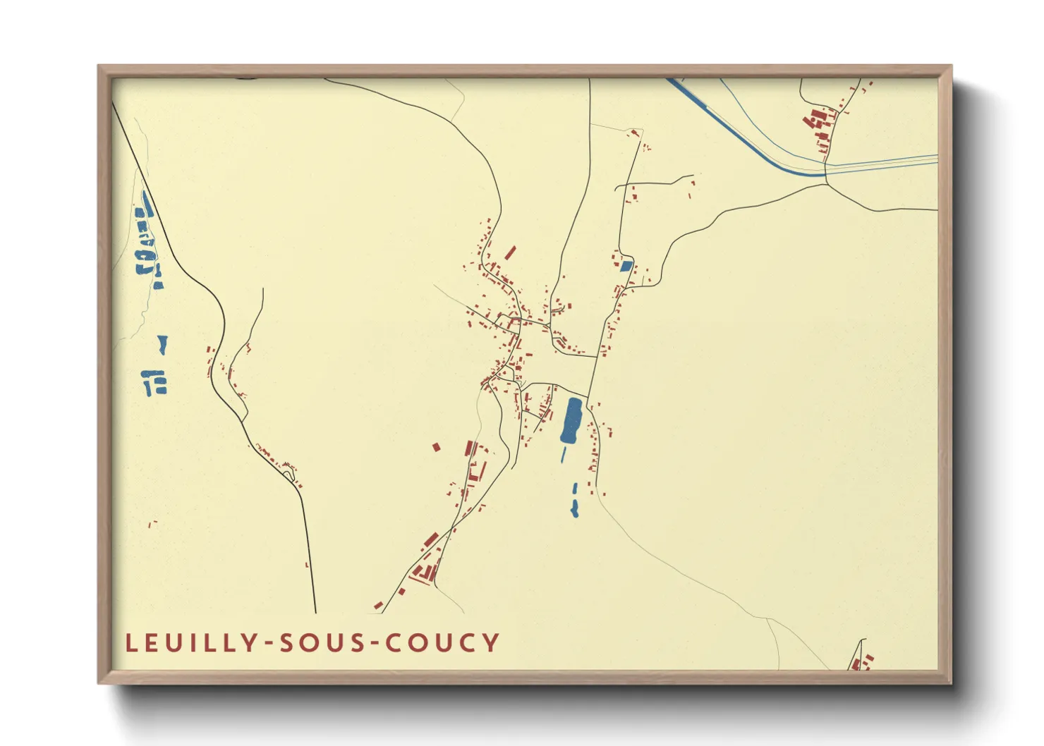 Une affiche de carte sur Leuilly-sous-Coucy