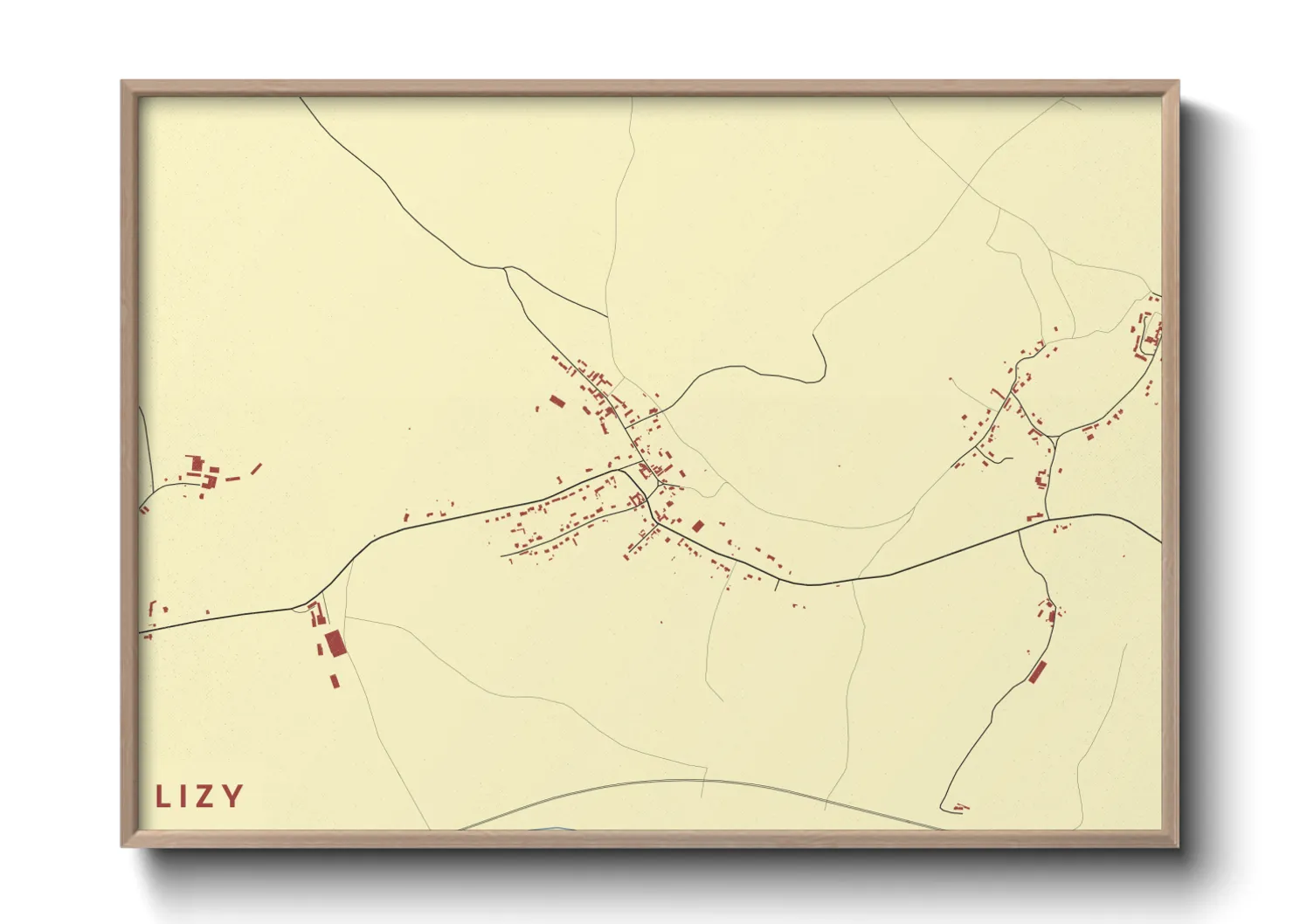 Une affiche de carte sur Lizy