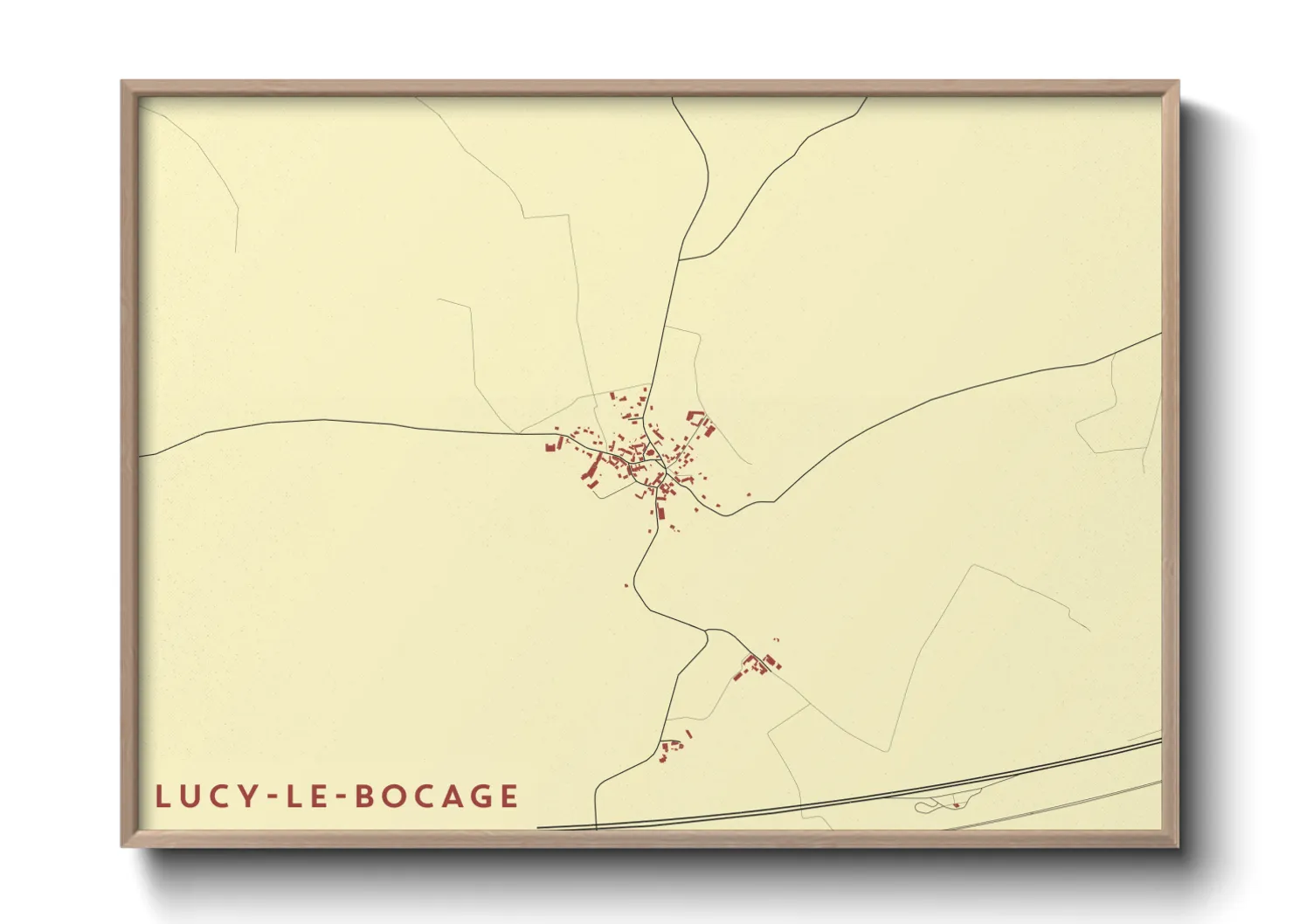 Une affiche de carte sur Lucy-le-Bocage