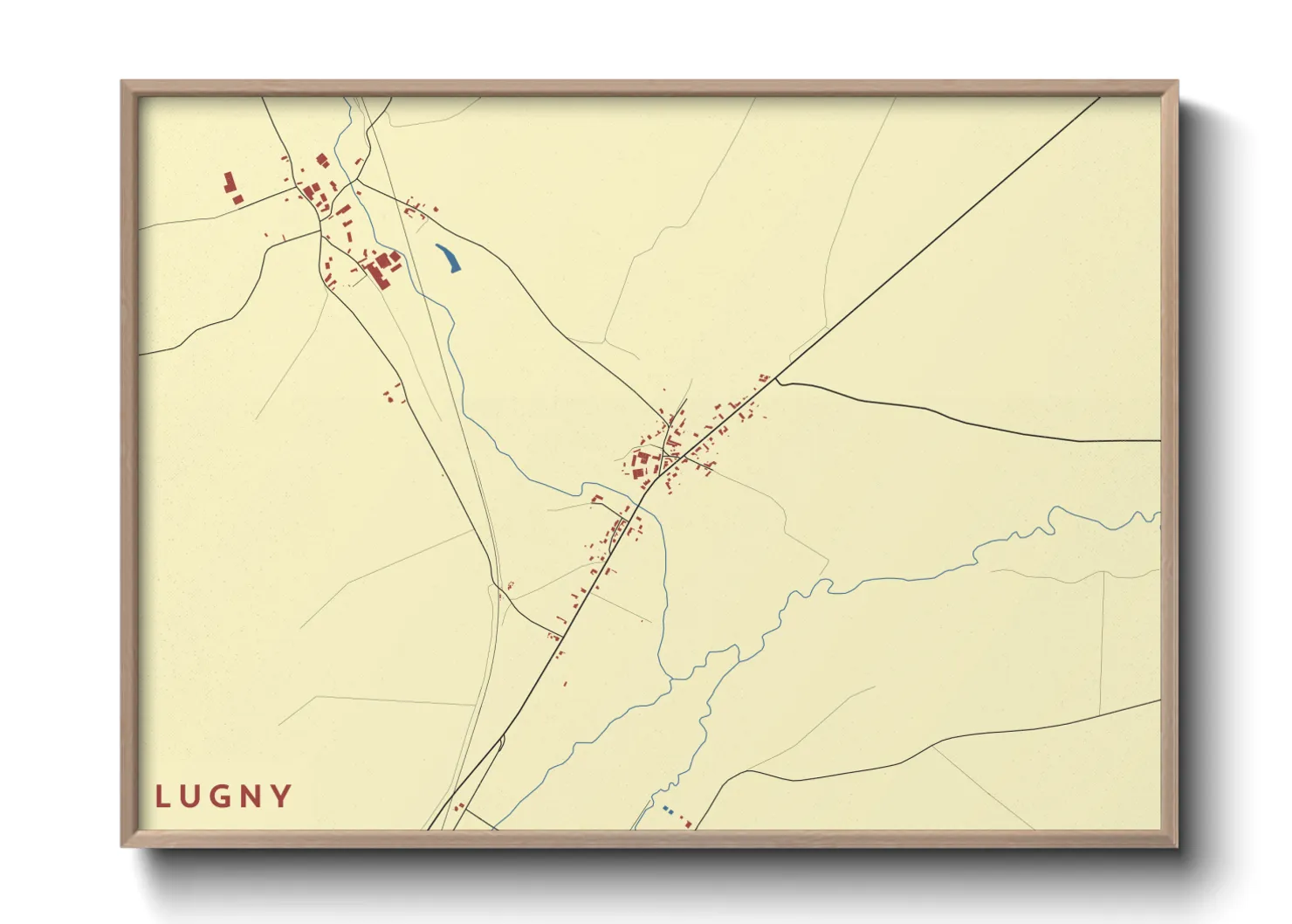 Une affiche de carte sur Lugny