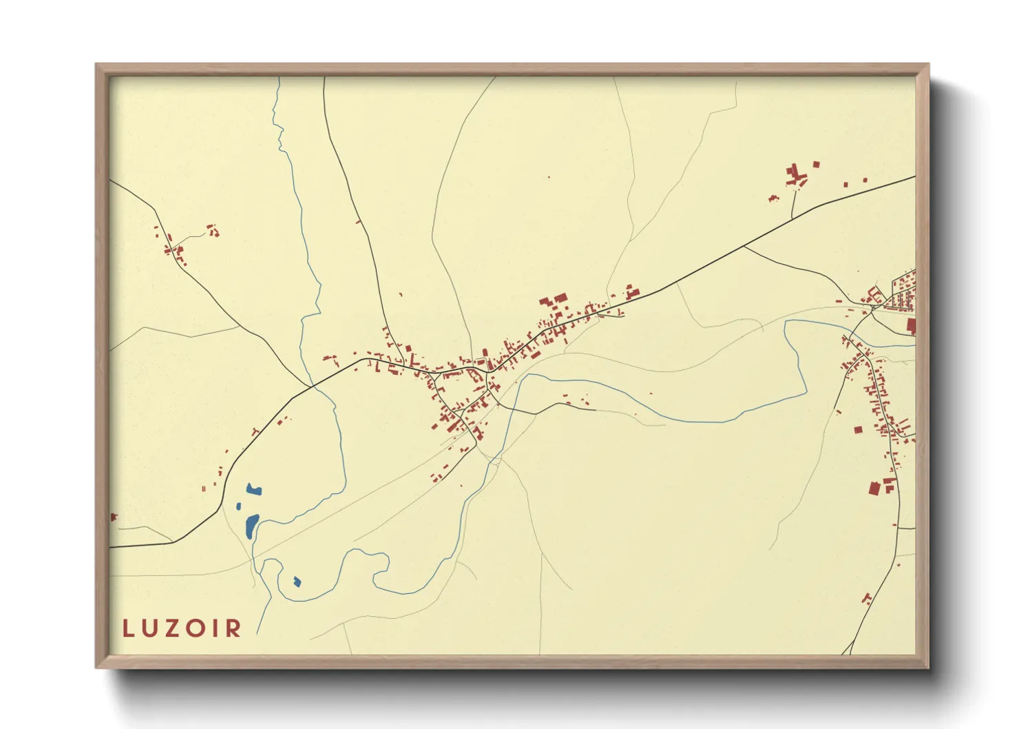 Une affiche de carte sur Luzoir