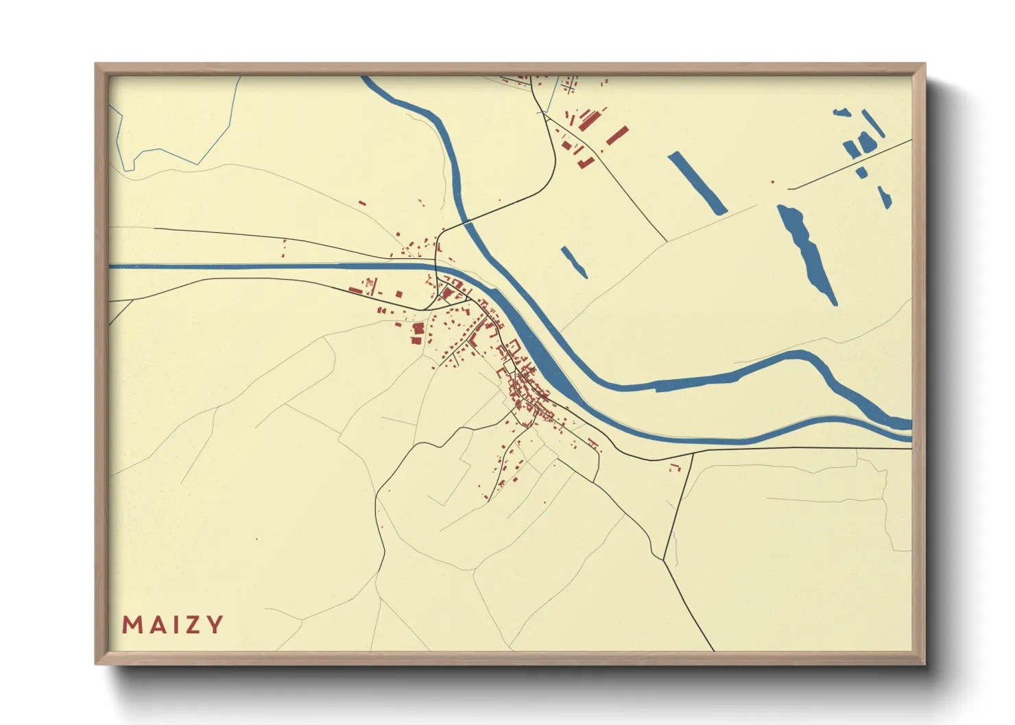 Une affiche de carte sur Maizy