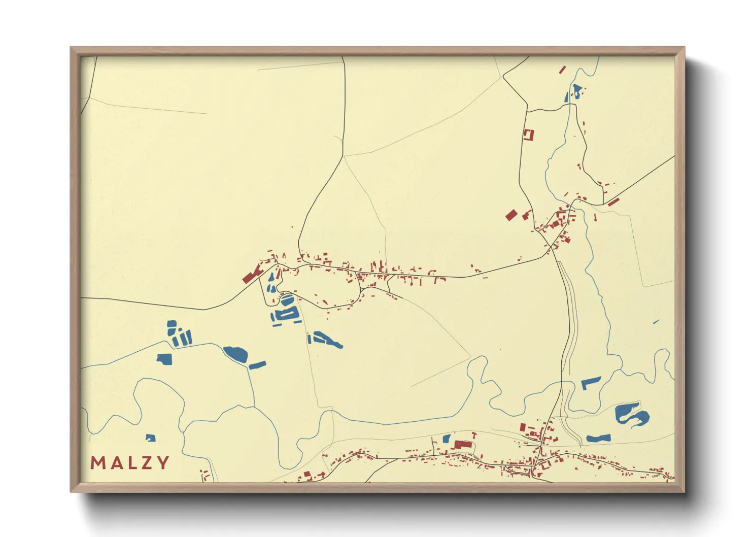 Une affiche de carte sur Malzy