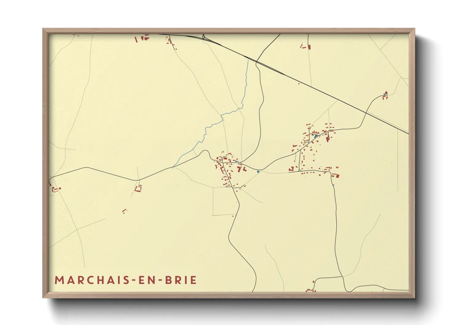Une affiche de carte sur Marchais-en-Brie