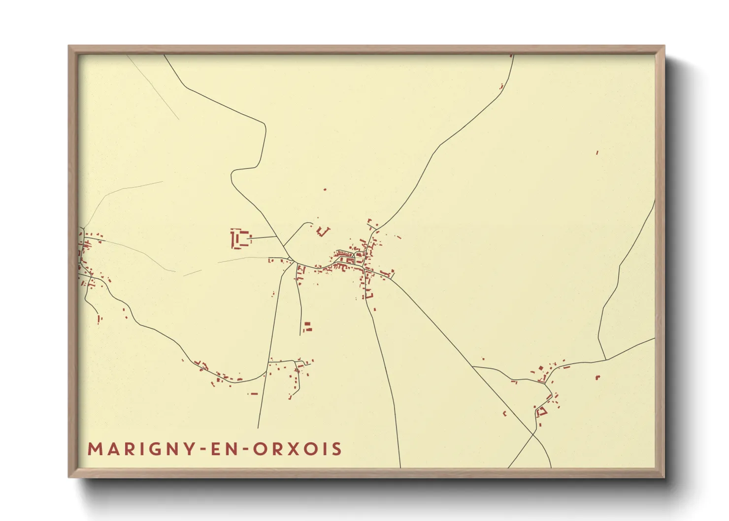 Une affiche de carte sur Marigny-en-Orxois
