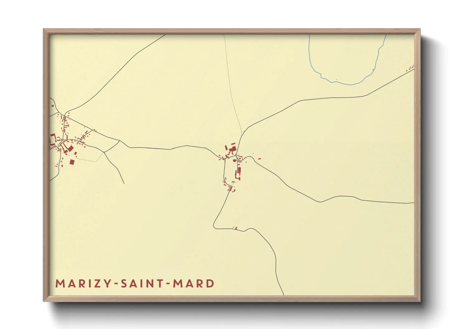 Une affiche de carte sur Marizy-Saint-Mard