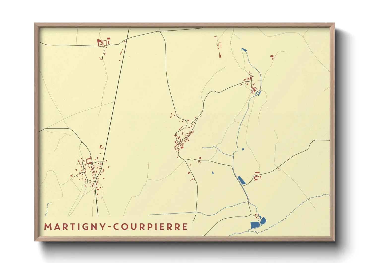 Une affiche de carte sur Martigny-Courpierre