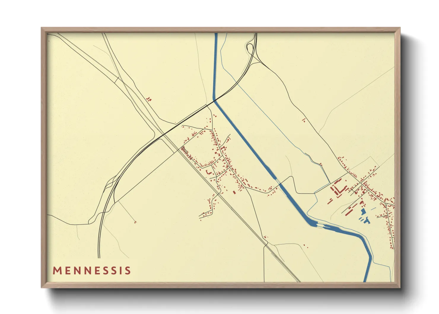 Une affiche de carte sur Mennessis