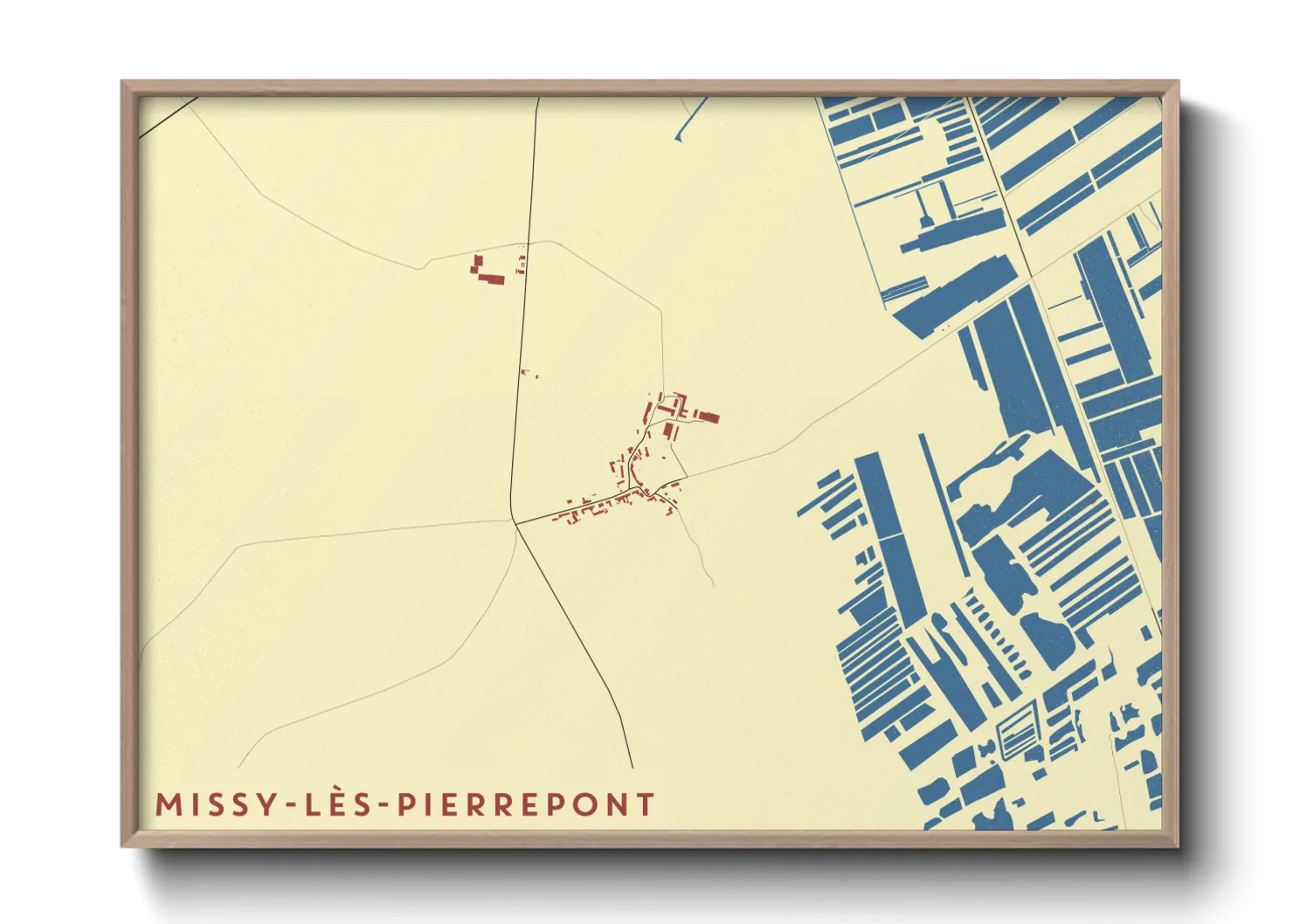 Une affiche de carte sur Missy-lès-Pierrepont