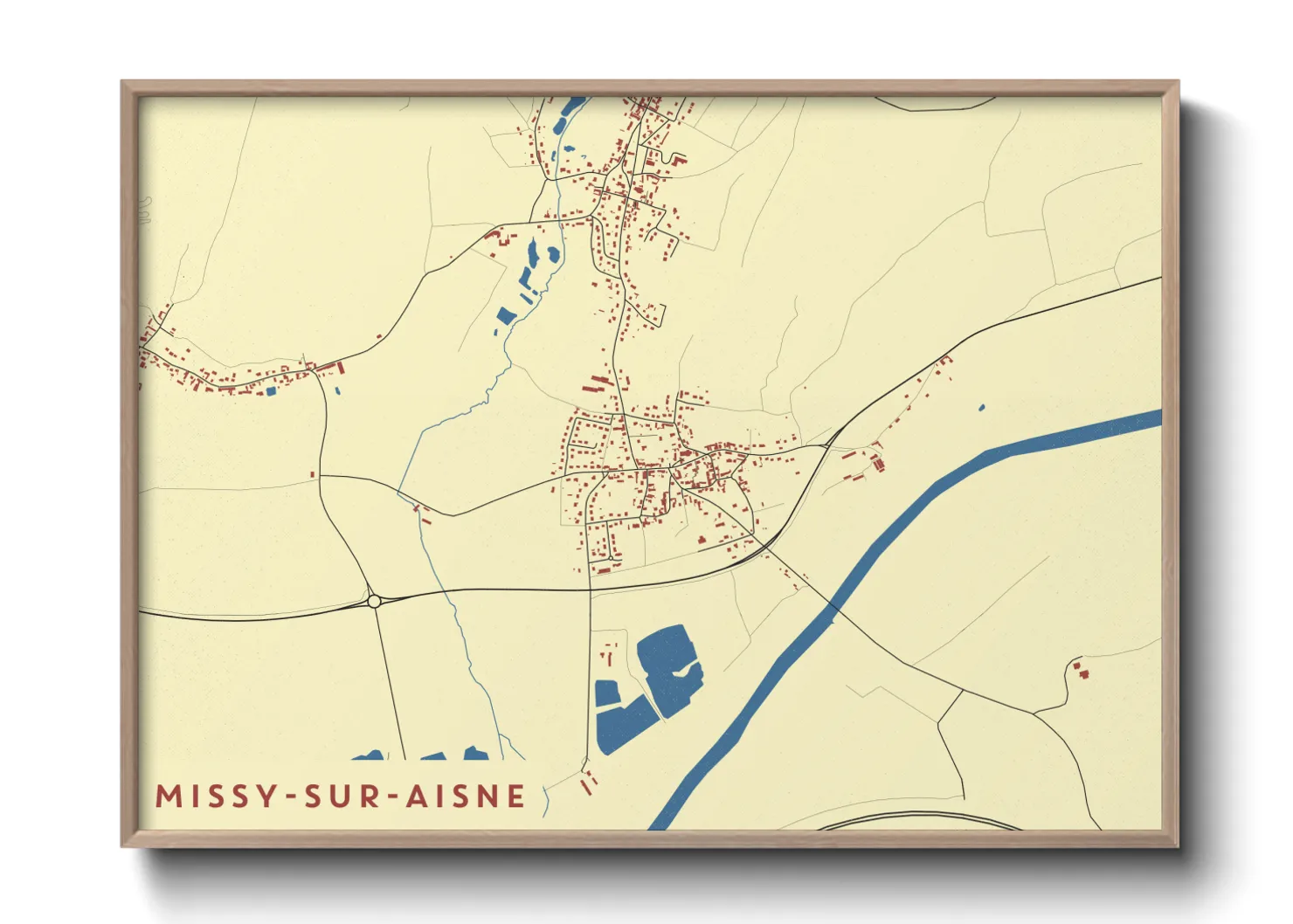 Une affiche de carte sur Missy-sur-Aisne