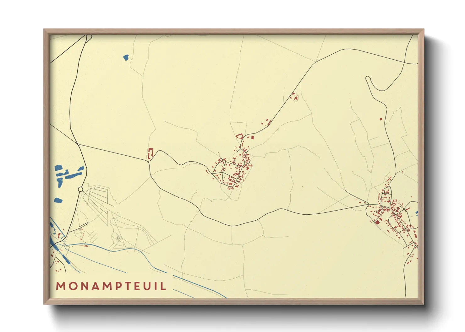 Une affiche de carte sur Monampteuil