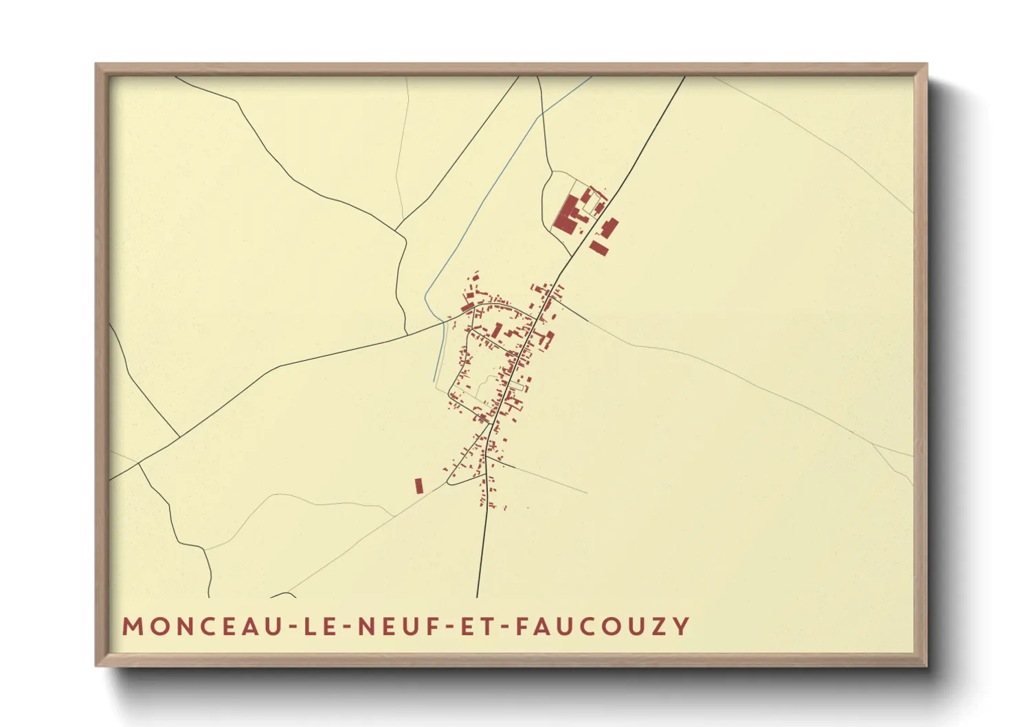 Une affiche de carte sur Monceau-le-Neuf-et-Faucouzy