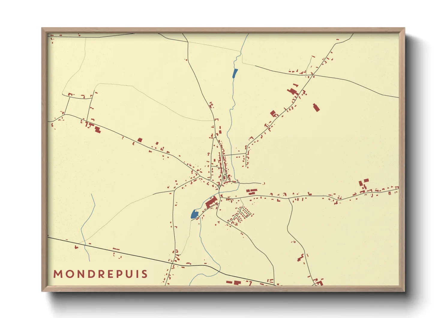 Une affiche de carte sur Mondrepuis