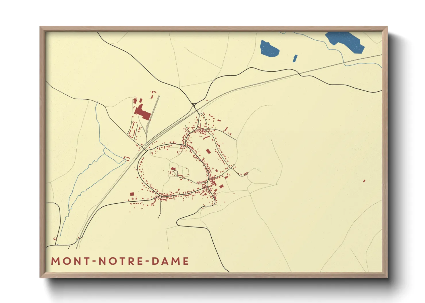 Une affiche de carte sur Mont-Notre-Dame