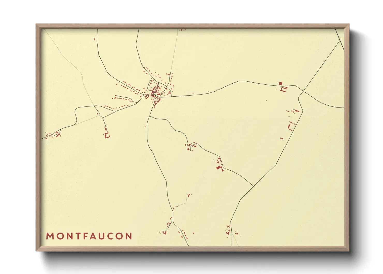 Une affiche de carte sur Montfaucon