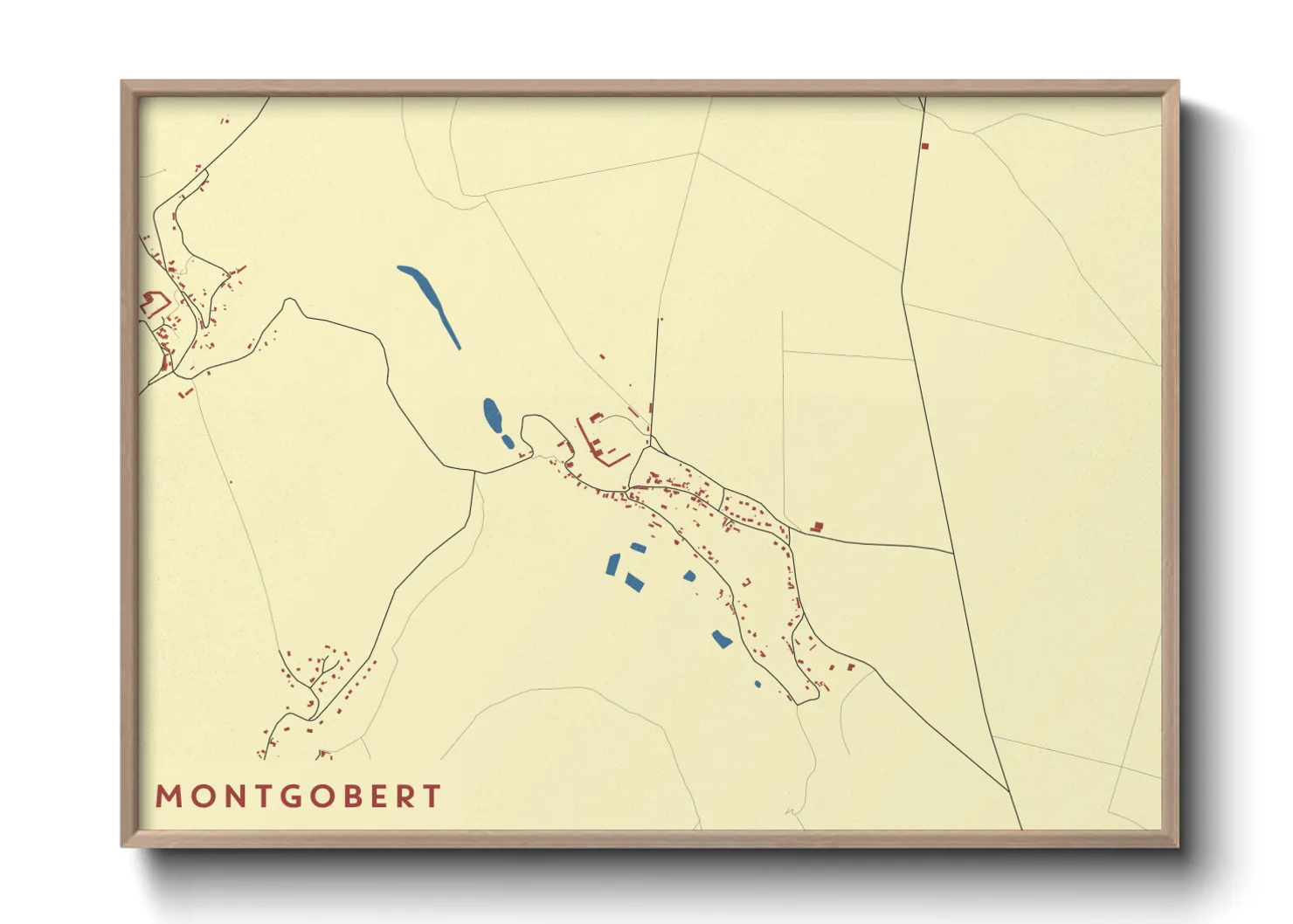 Une affiche de carte sur Montgobert