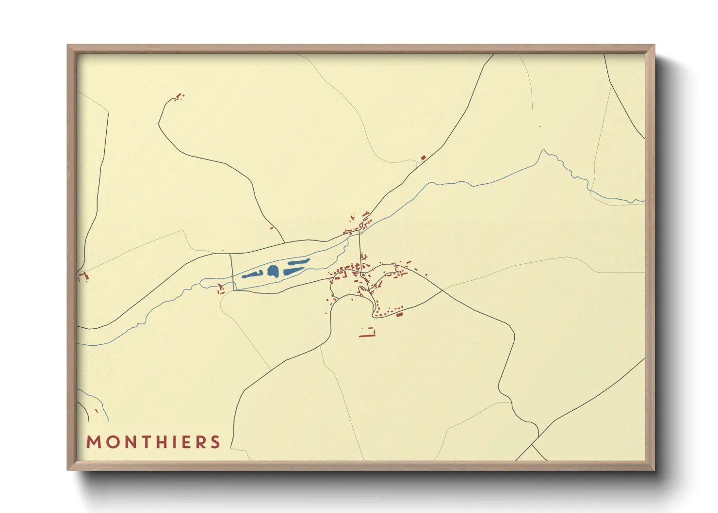 Une affiche de carte sur Monthiers