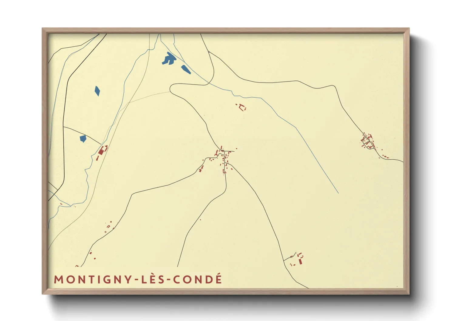 Une affiche de carte sur Montigny-lès-Condé