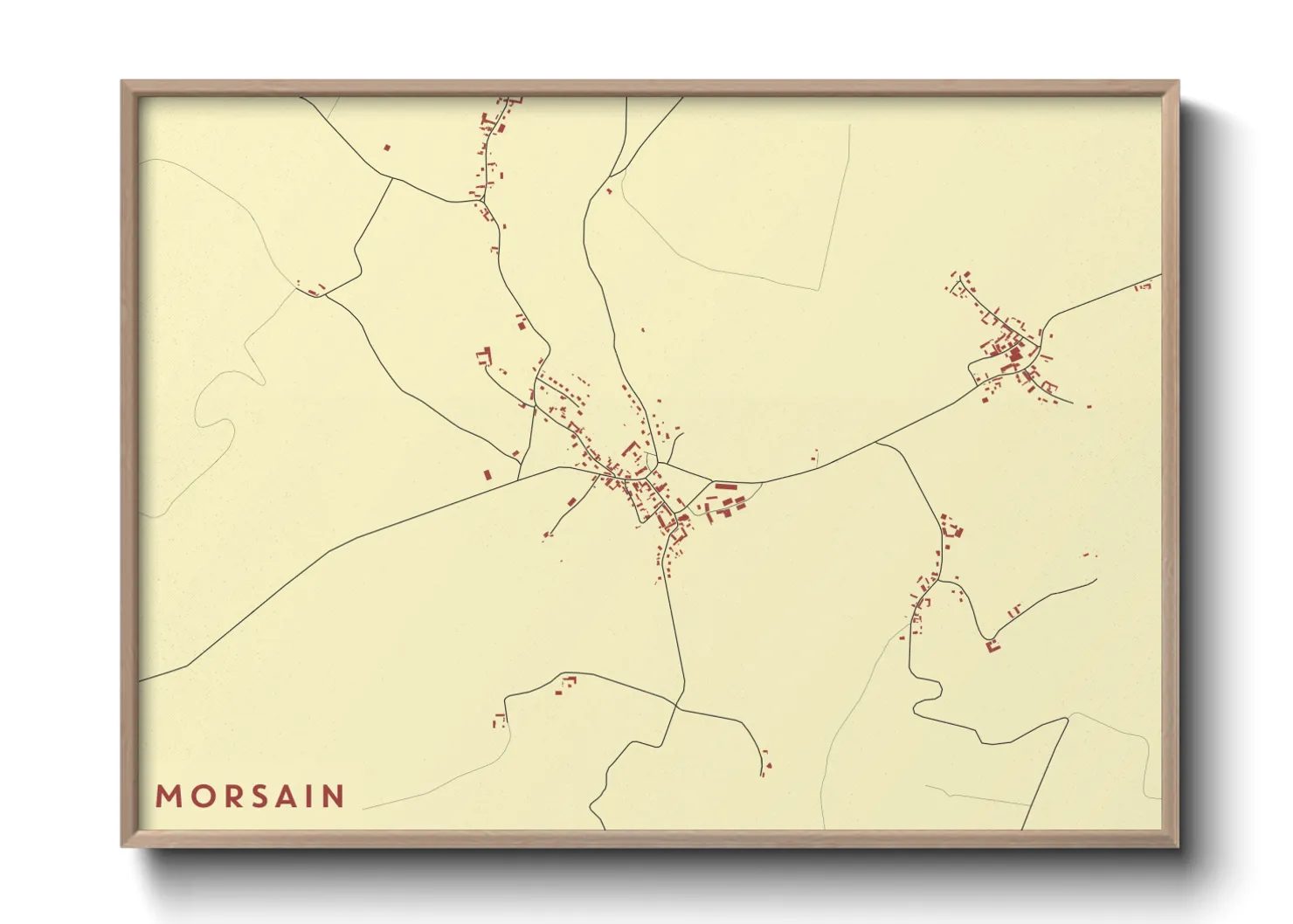 Une affiche de carte sur Morsain