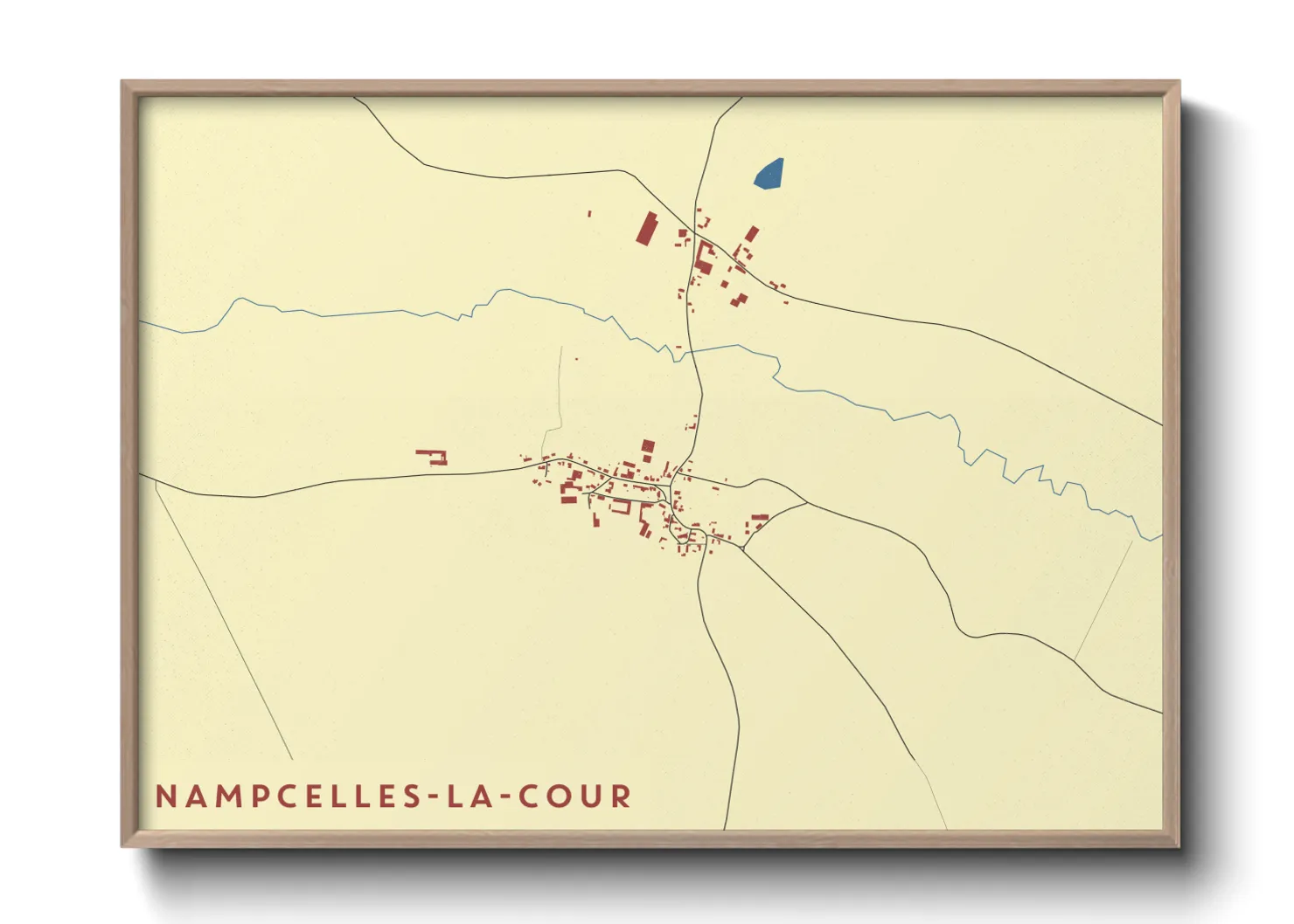 Une affiche de carte sur Nampcelles-la-Cour