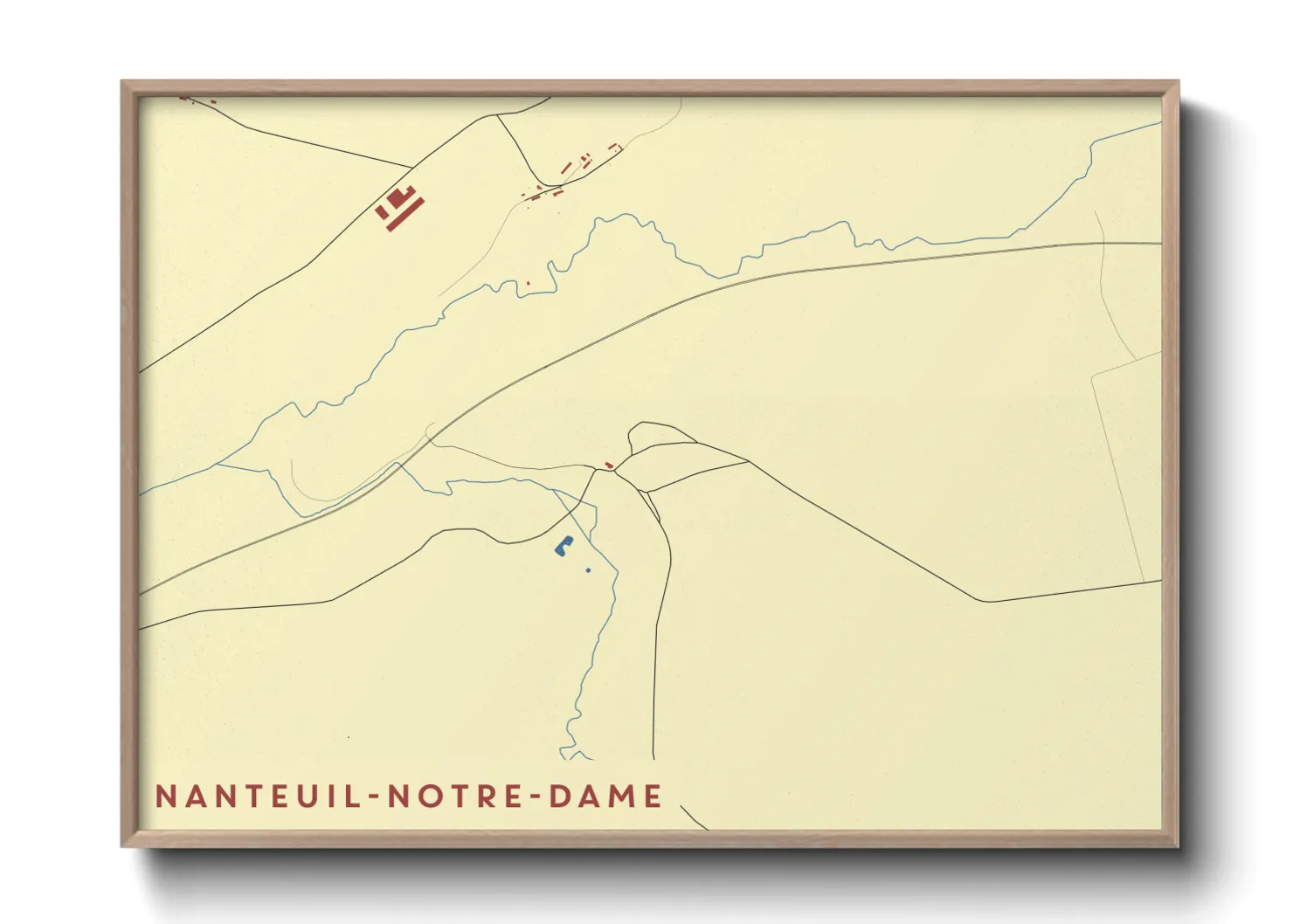 Une affiche de carte sur Nanteuil-Notre-Dame