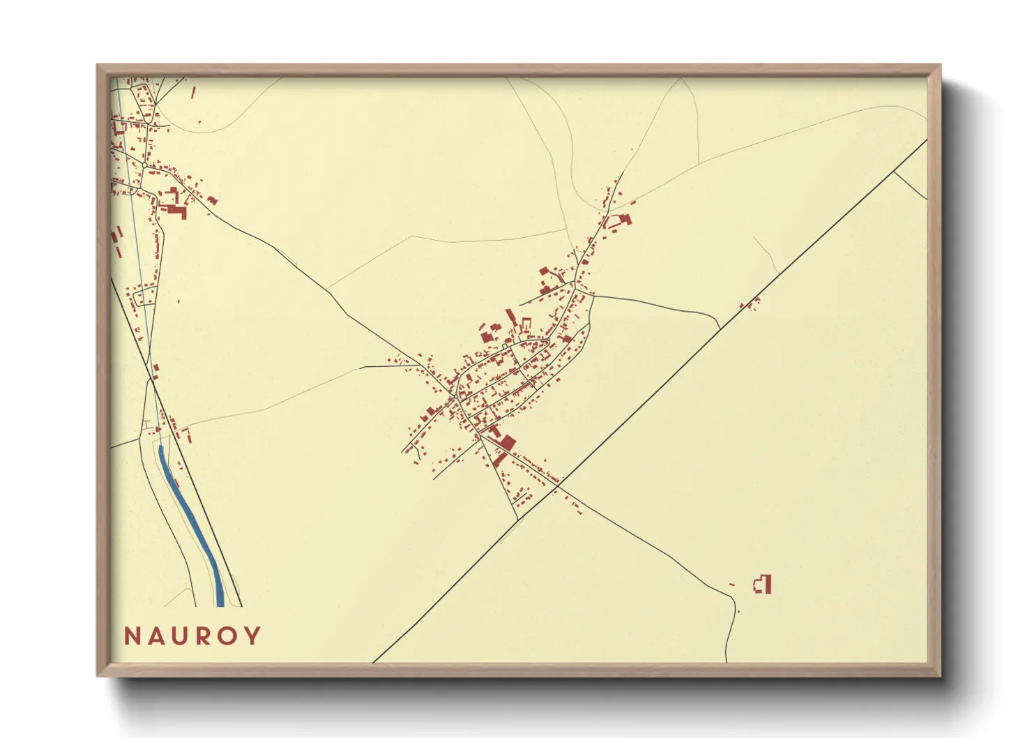 Une affiche de carte sur Nauroy