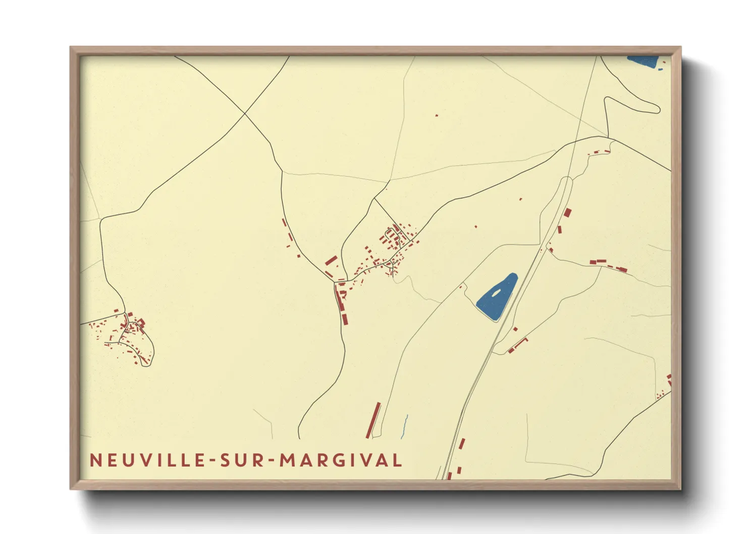 Une affiche de carte sur Neuville-sur-Margival
