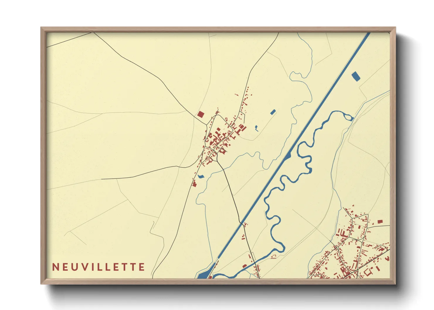 Une affiche de carte sur Neuvillette