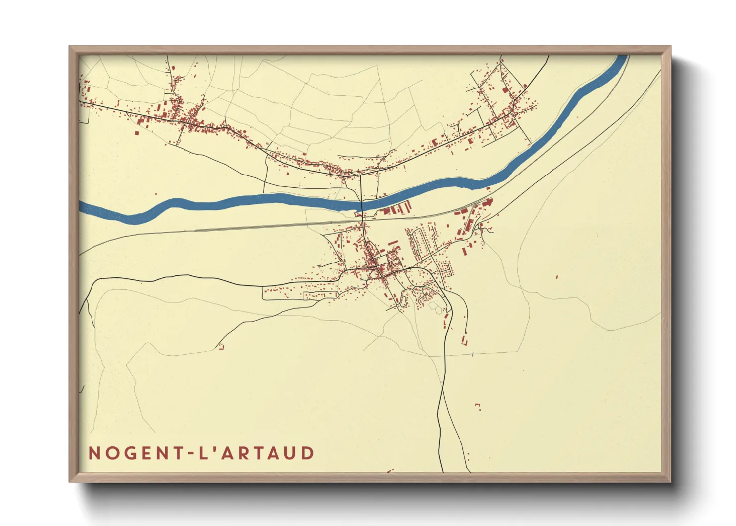 Une affiche de carte sur Nogent-l'Artaud