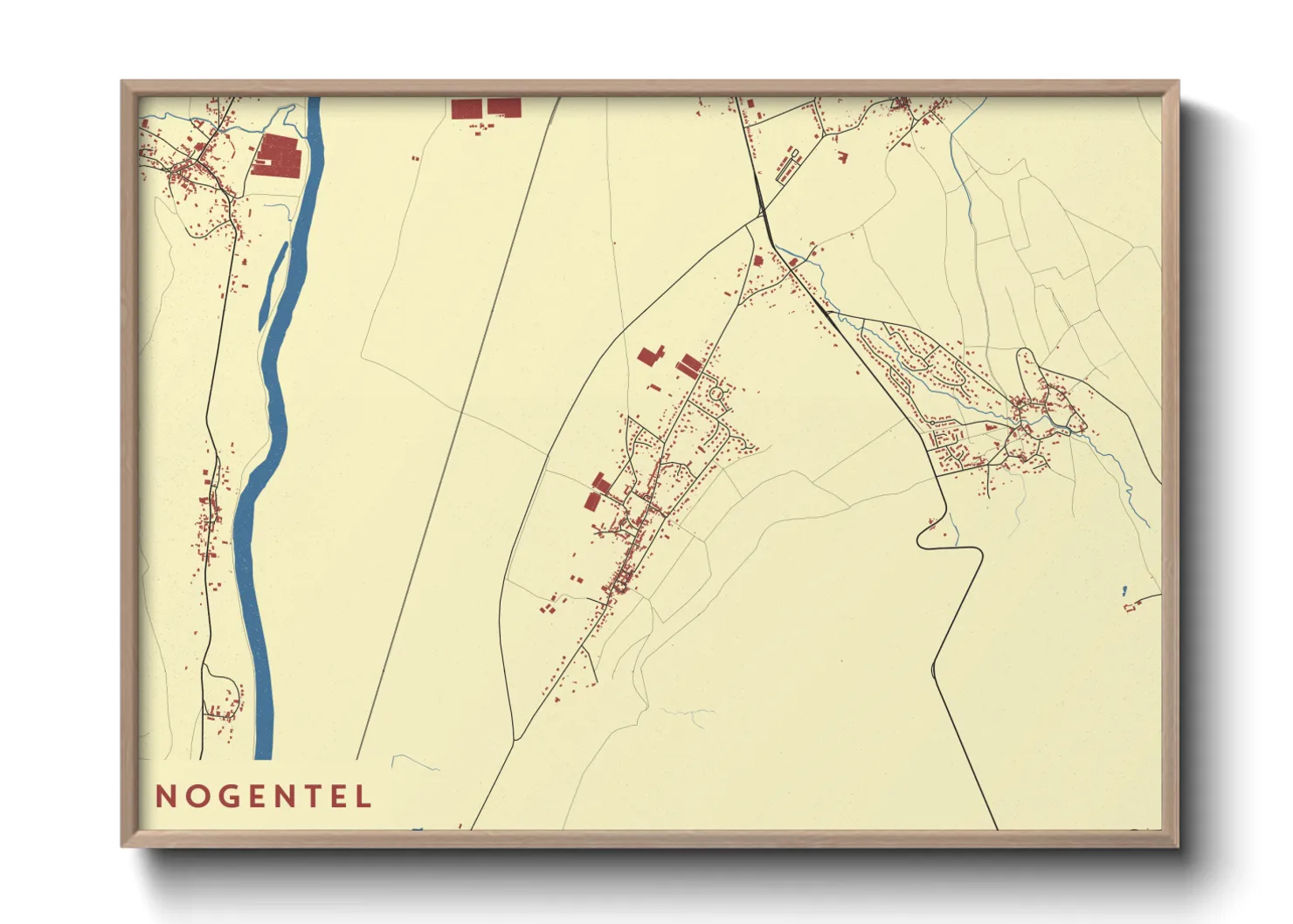 Une affiche de carte sur Nogentel