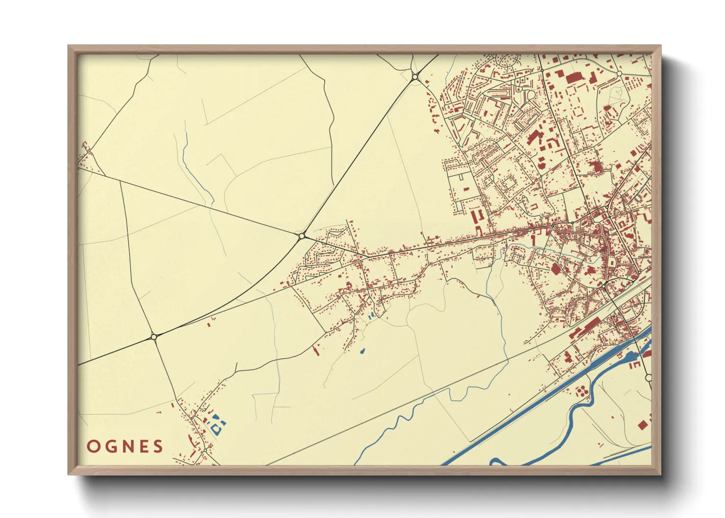 Une affiche de carte sur Ognes