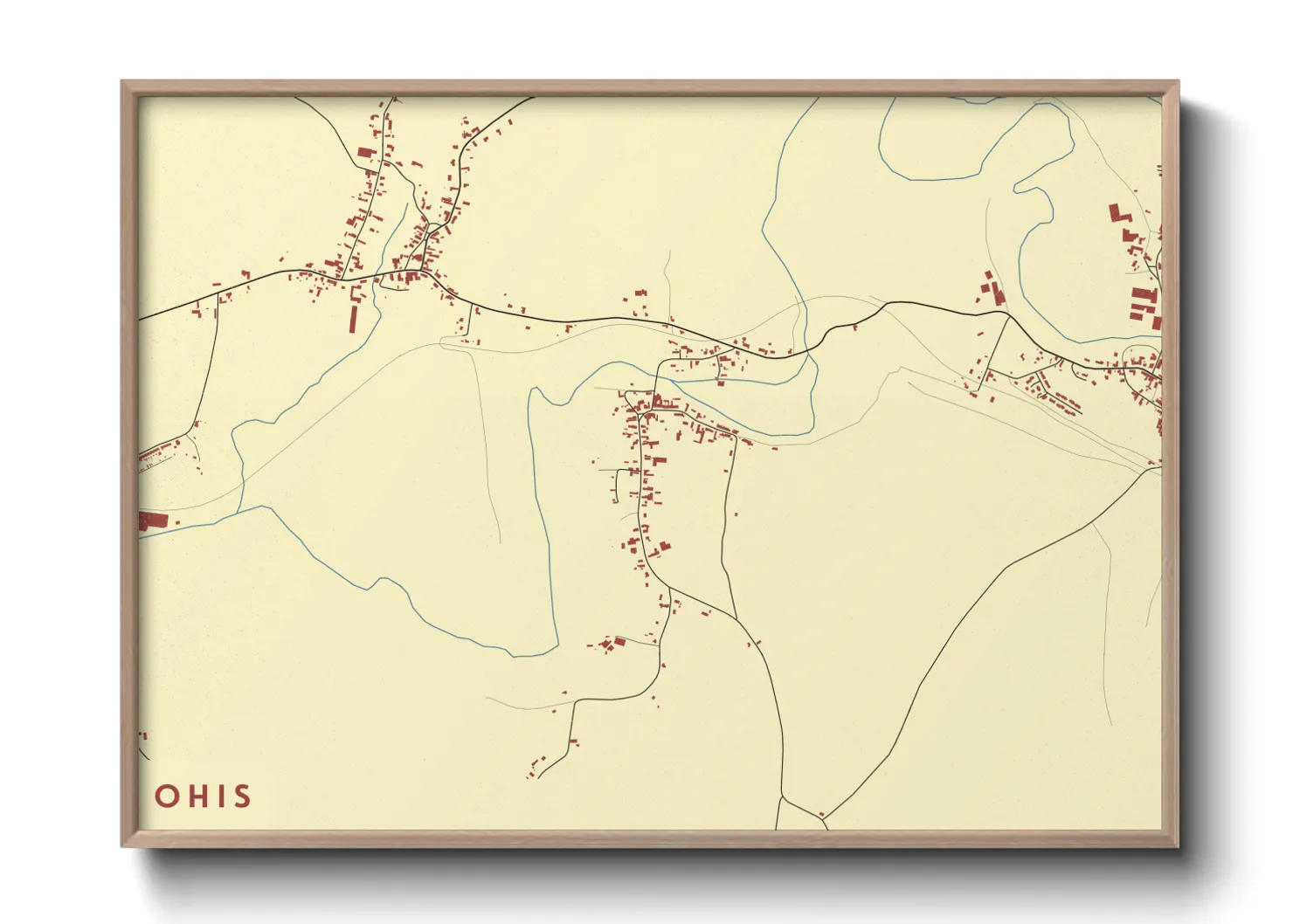 Une affiche de carte sur Ohis