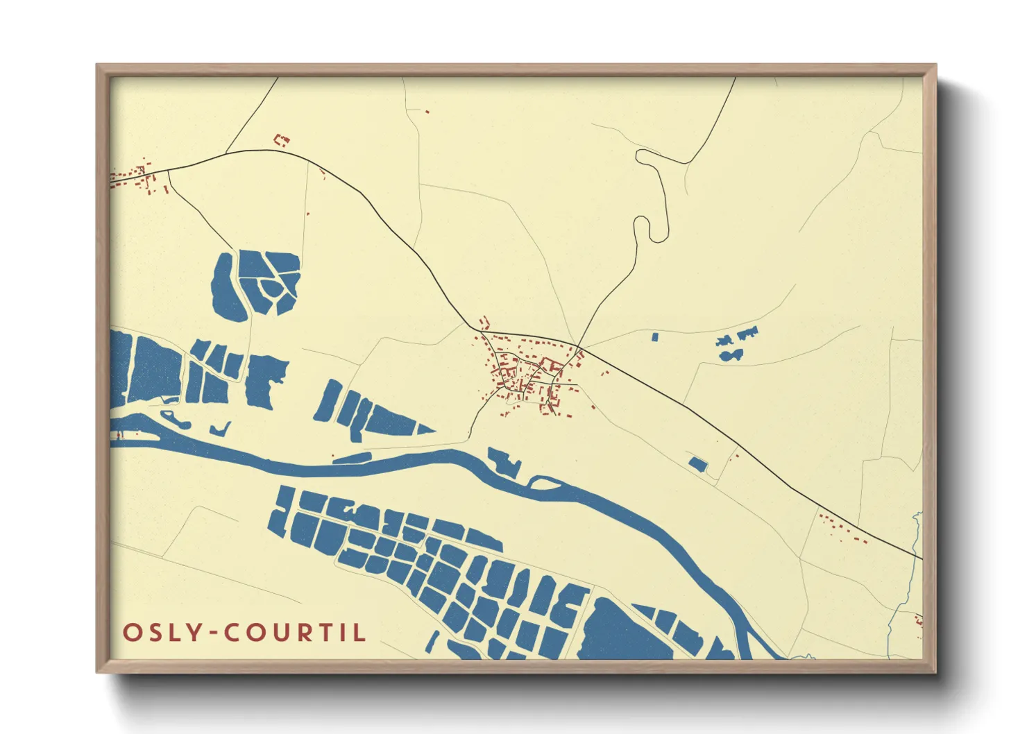 Une affiche de carte sur Osly-Courtil