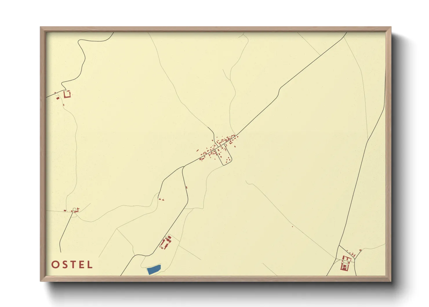 Une affiche de carte sur Ostel