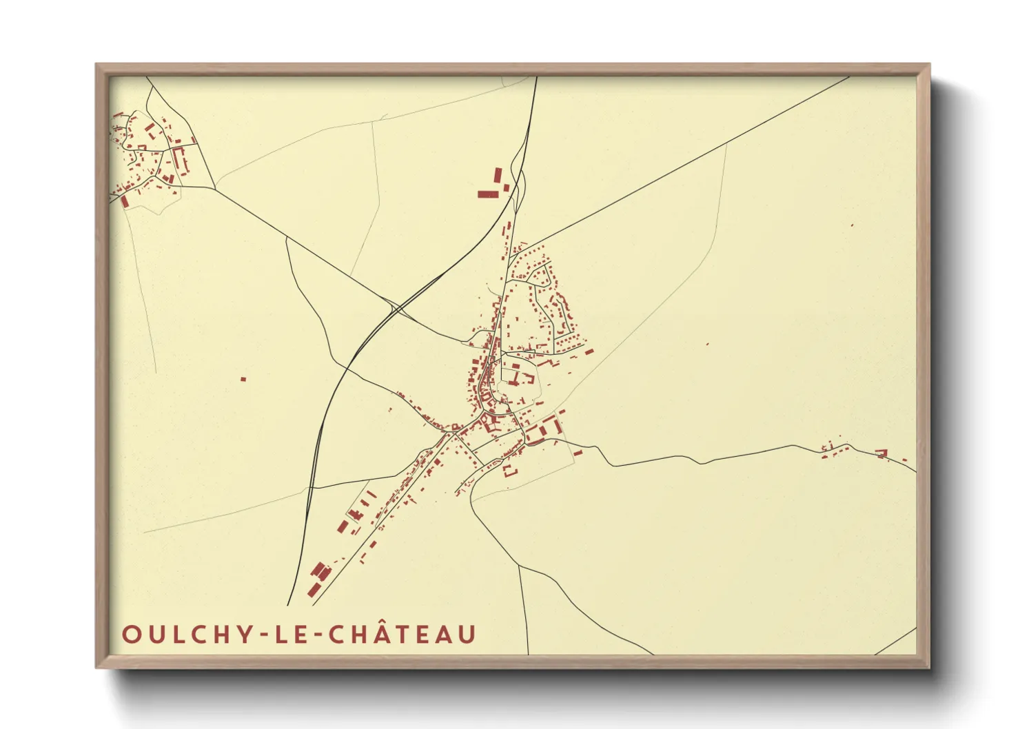 Une affiche de carte sur Oulchy-le-Château