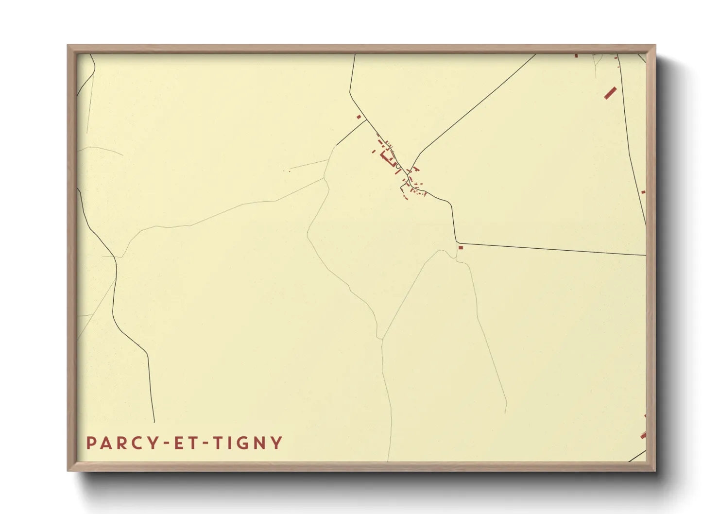 Une affiche de carte sur Parcy-et-Tigny