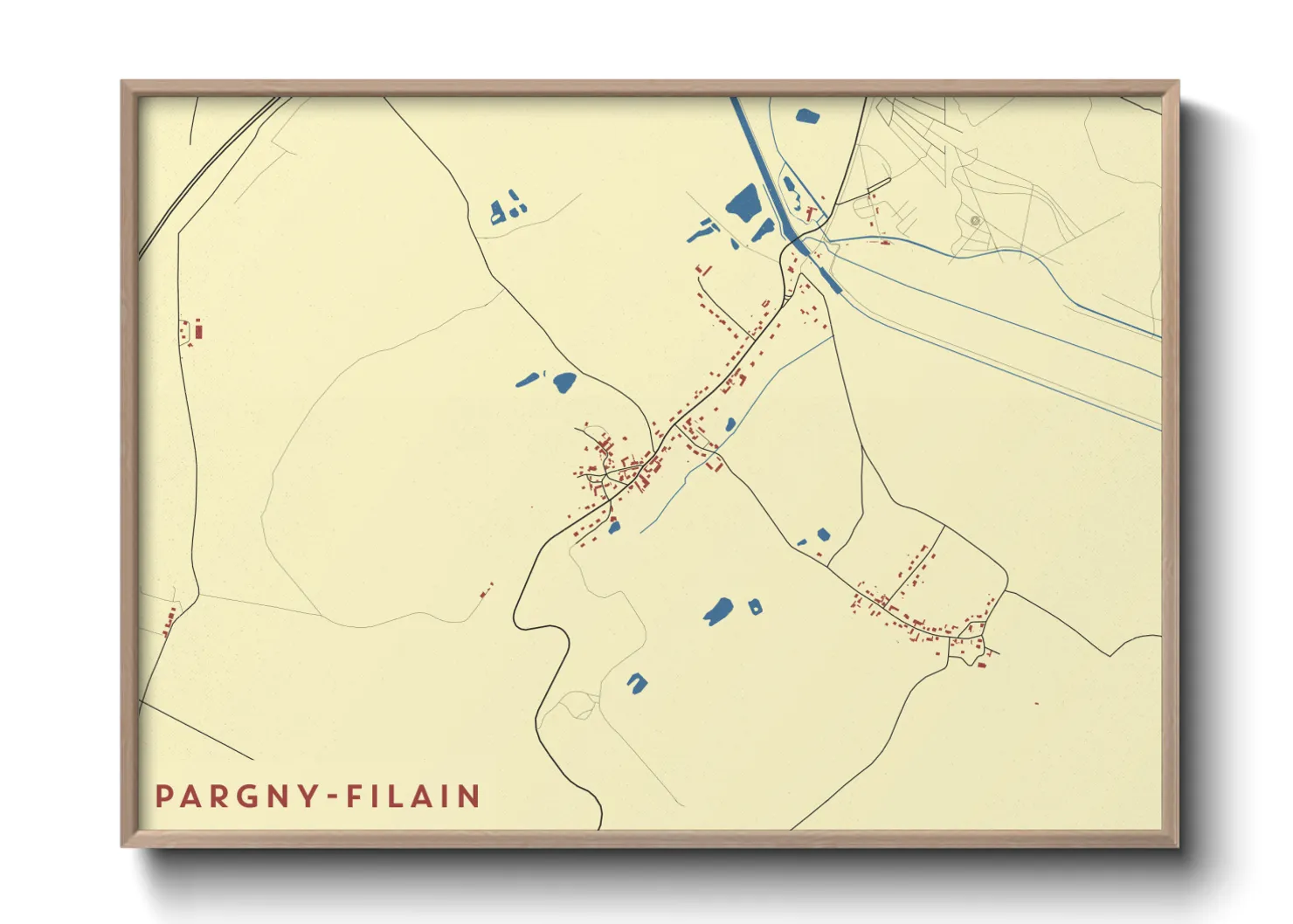 Une affiche de carte sur Pargny-Filain