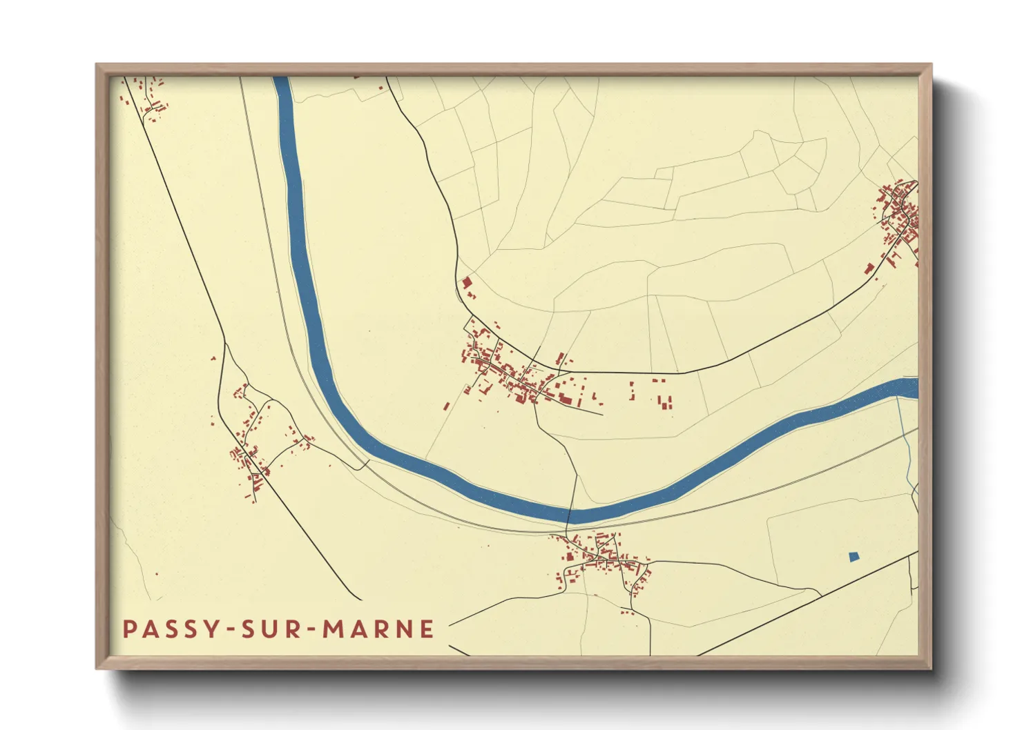 Une affiche de carte sur Passy-sur-Marne