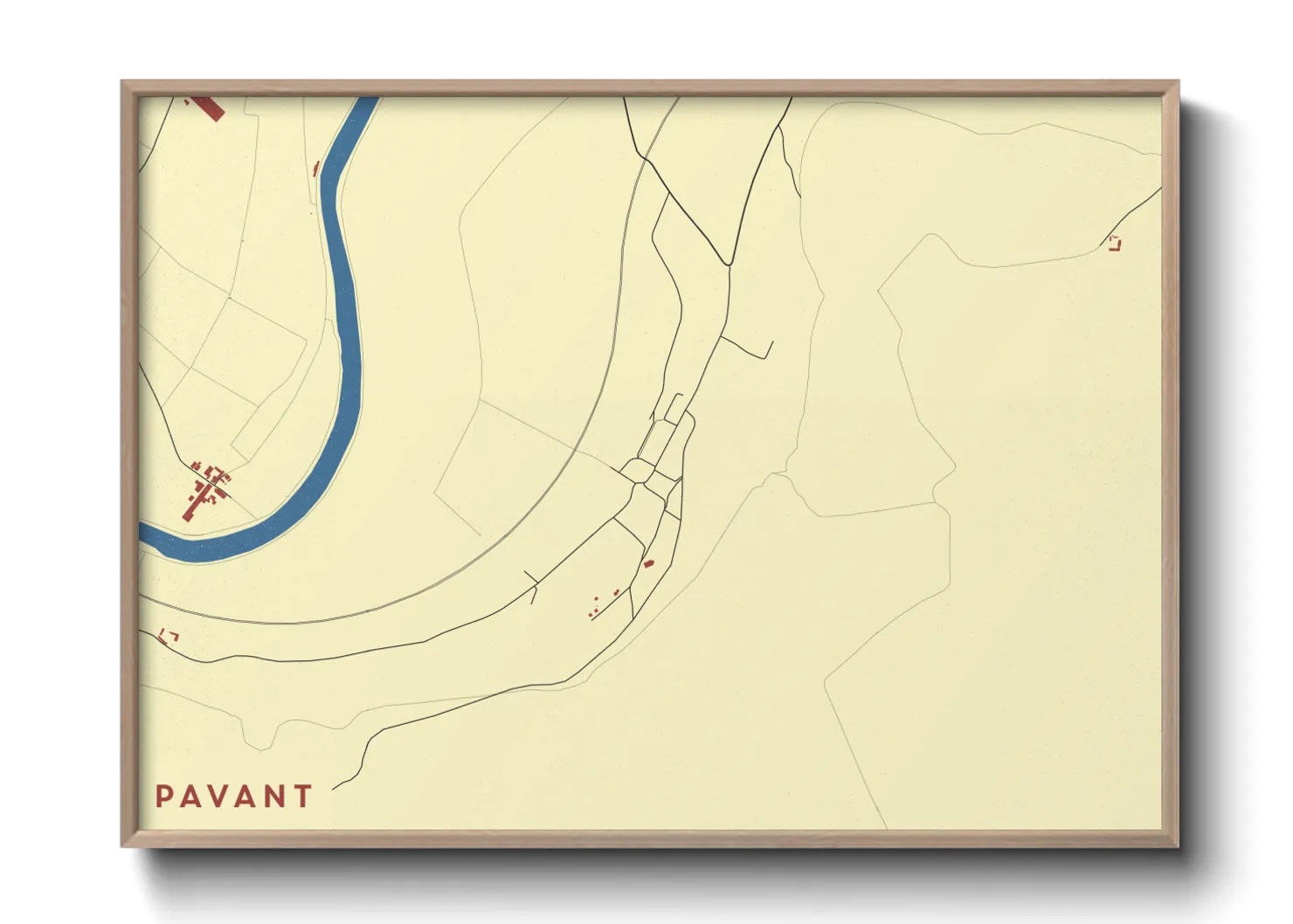Une affiche de carte sur Pavant