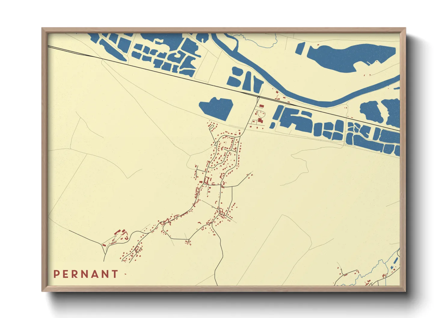 Une affiche de carte sur Pernant