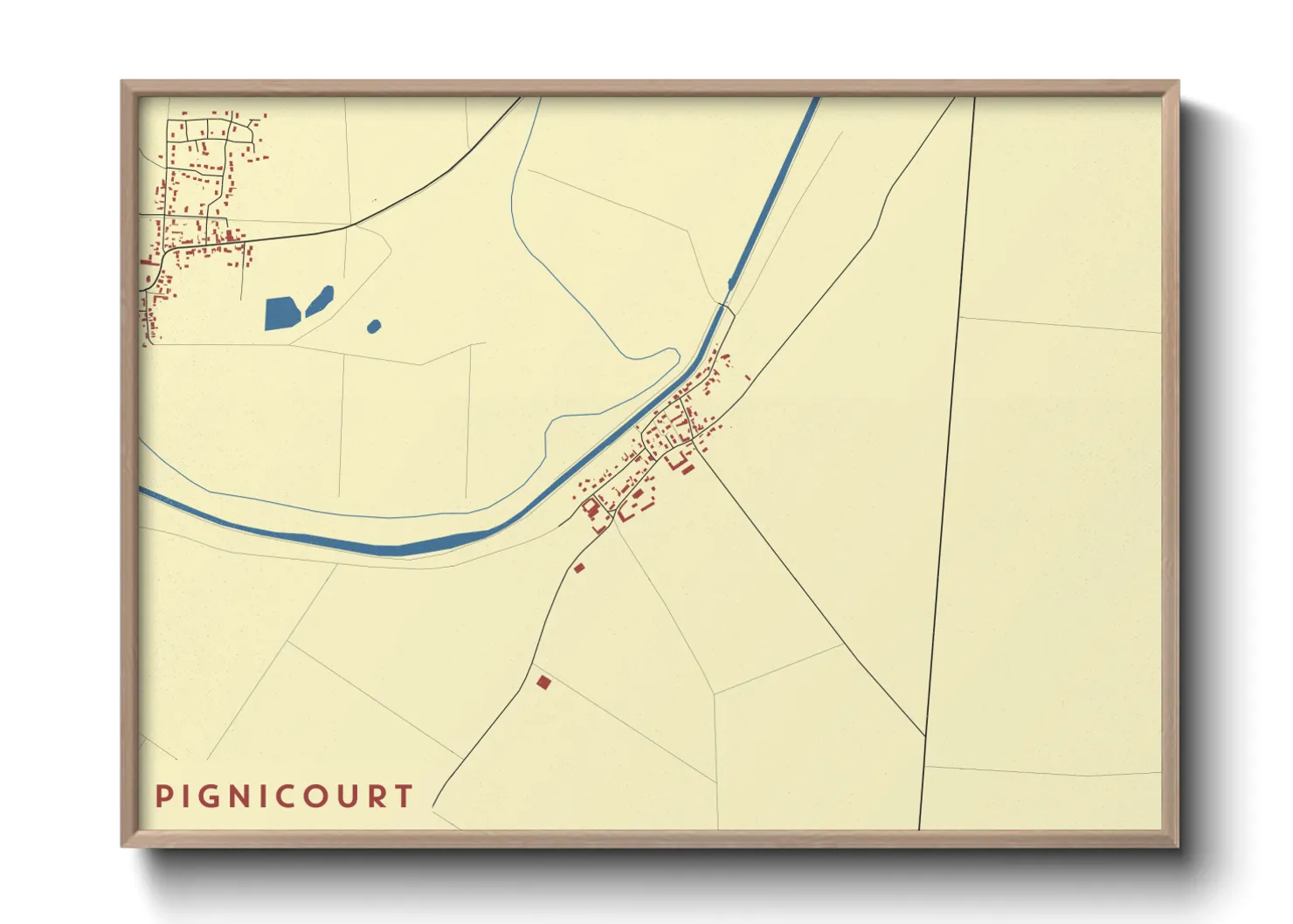 Une affiche de carte sur Pignicourt