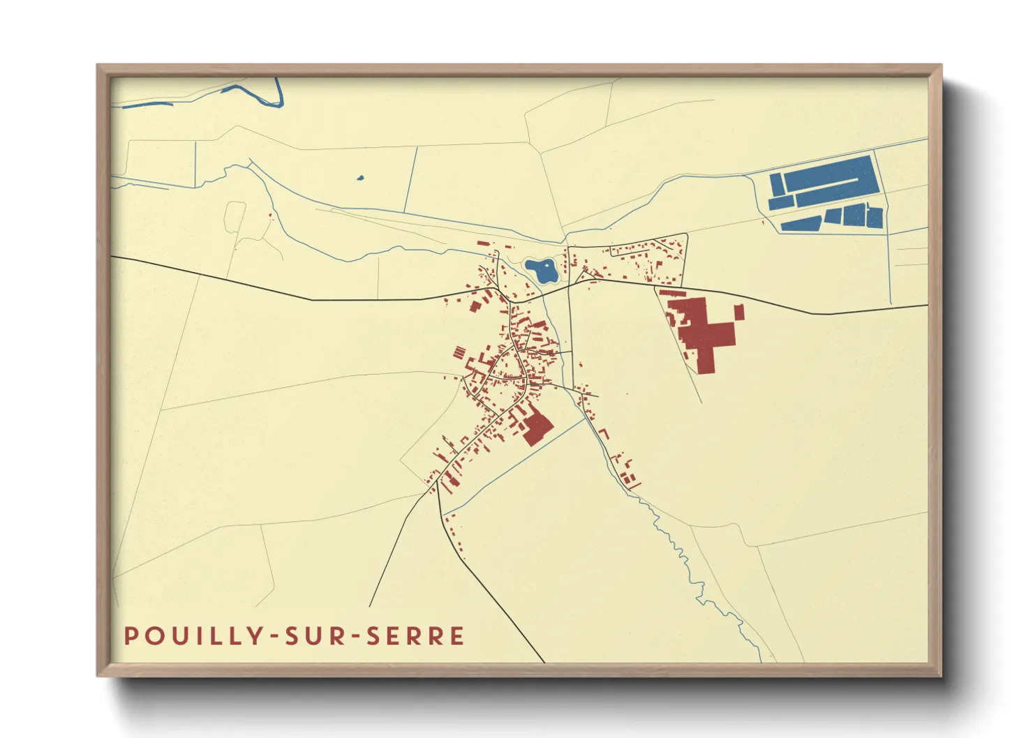 Une affiche de carte sur Pouilly-sur-Serre