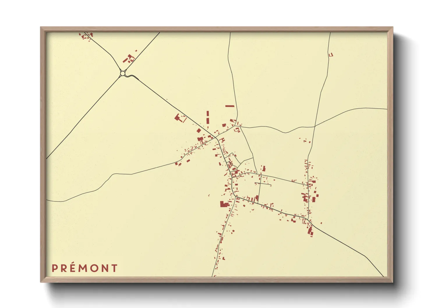 Une affiche de carte sur Prémont
