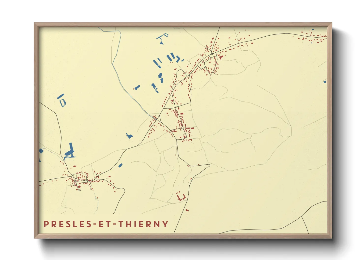 Une affiche de carte sur Presles-et-Thierny