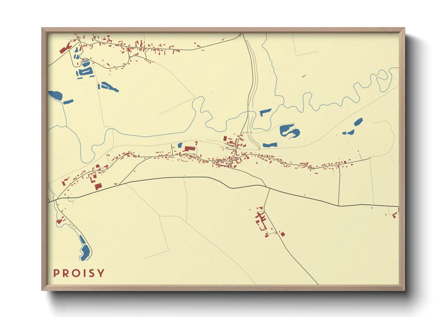 Une affiche de carte sur Proisy