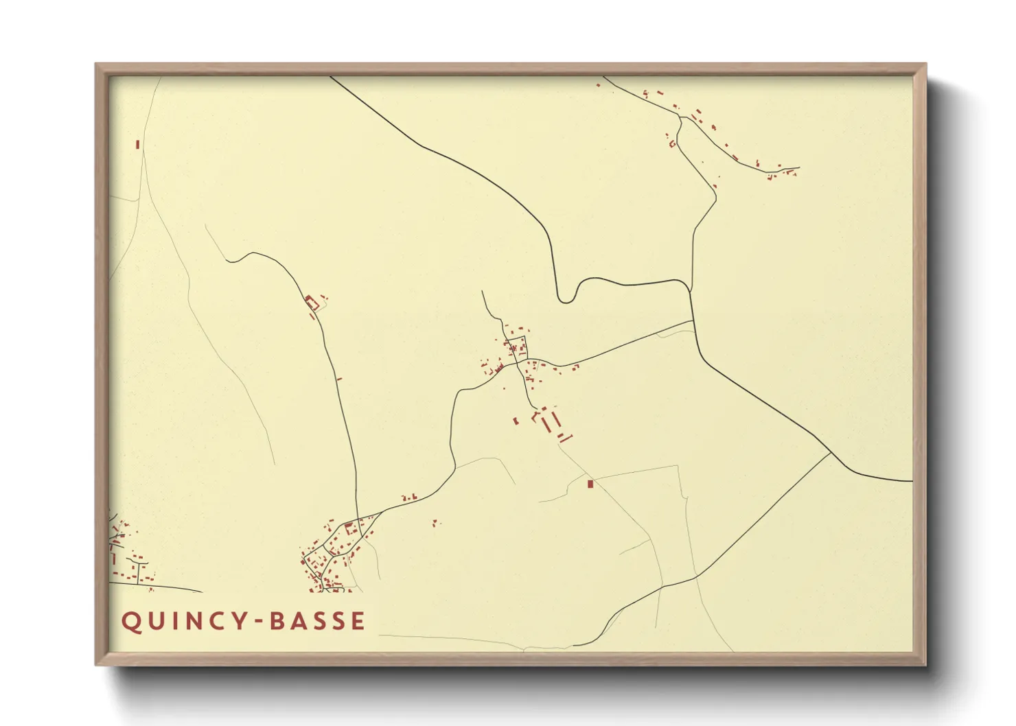 Une affiche de carte sur Quincy-Basse