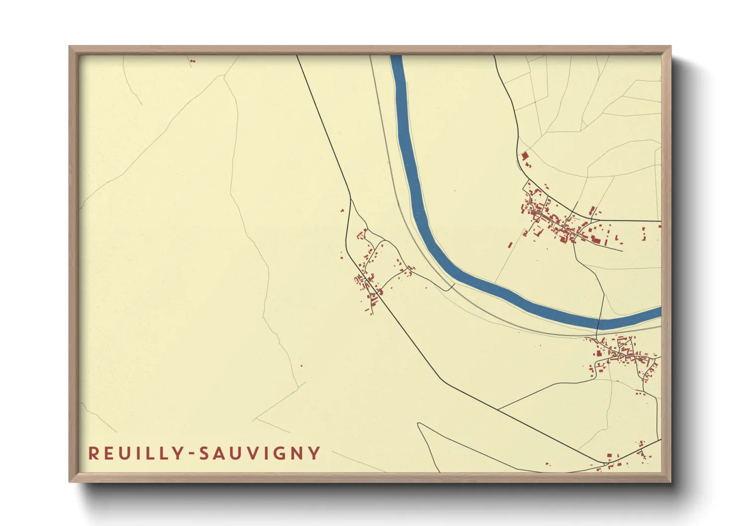 Une affiche de carte sur Reuilly-Sauvigny