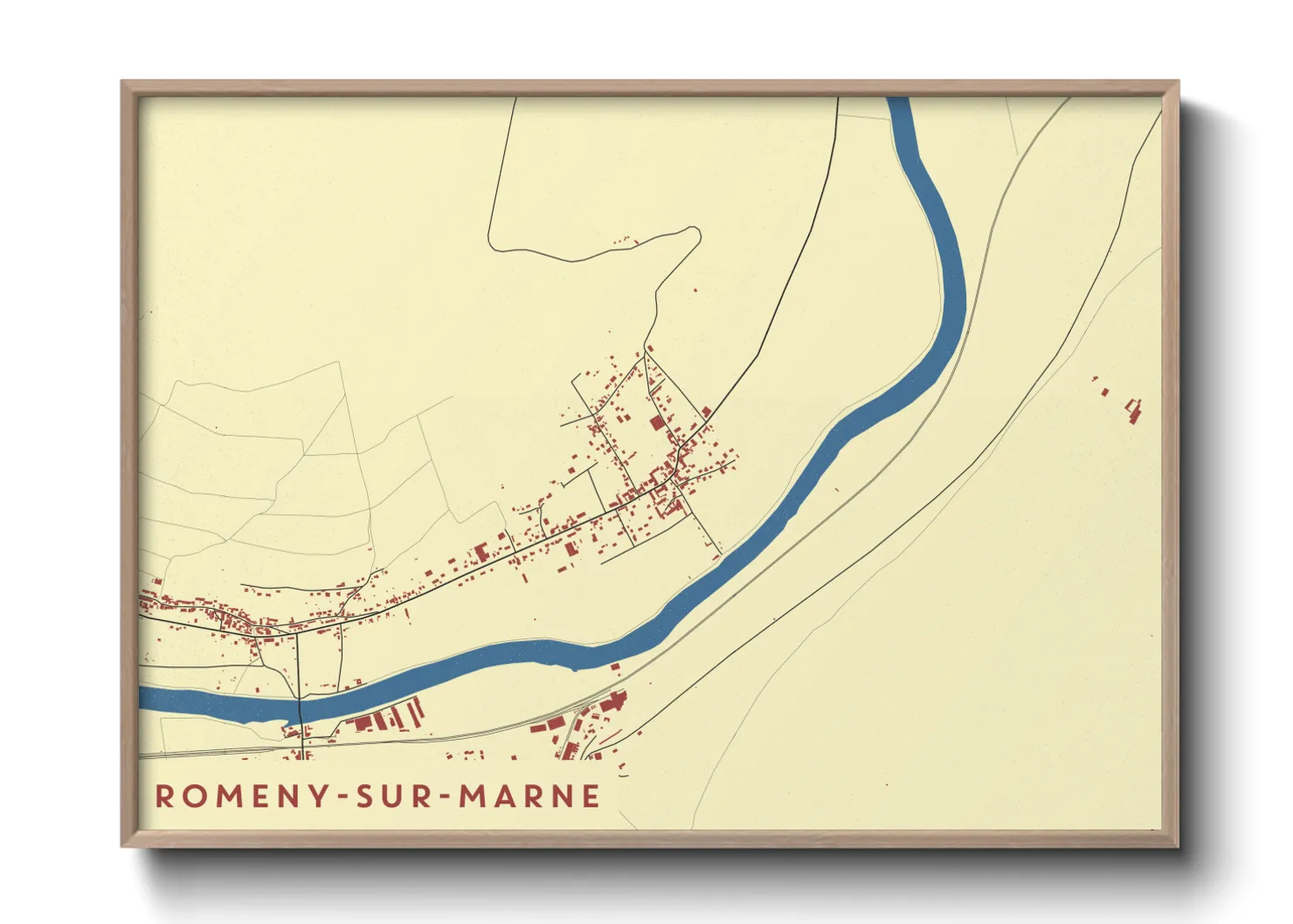 Une affiche de carte sur Romeny-sur-Marne