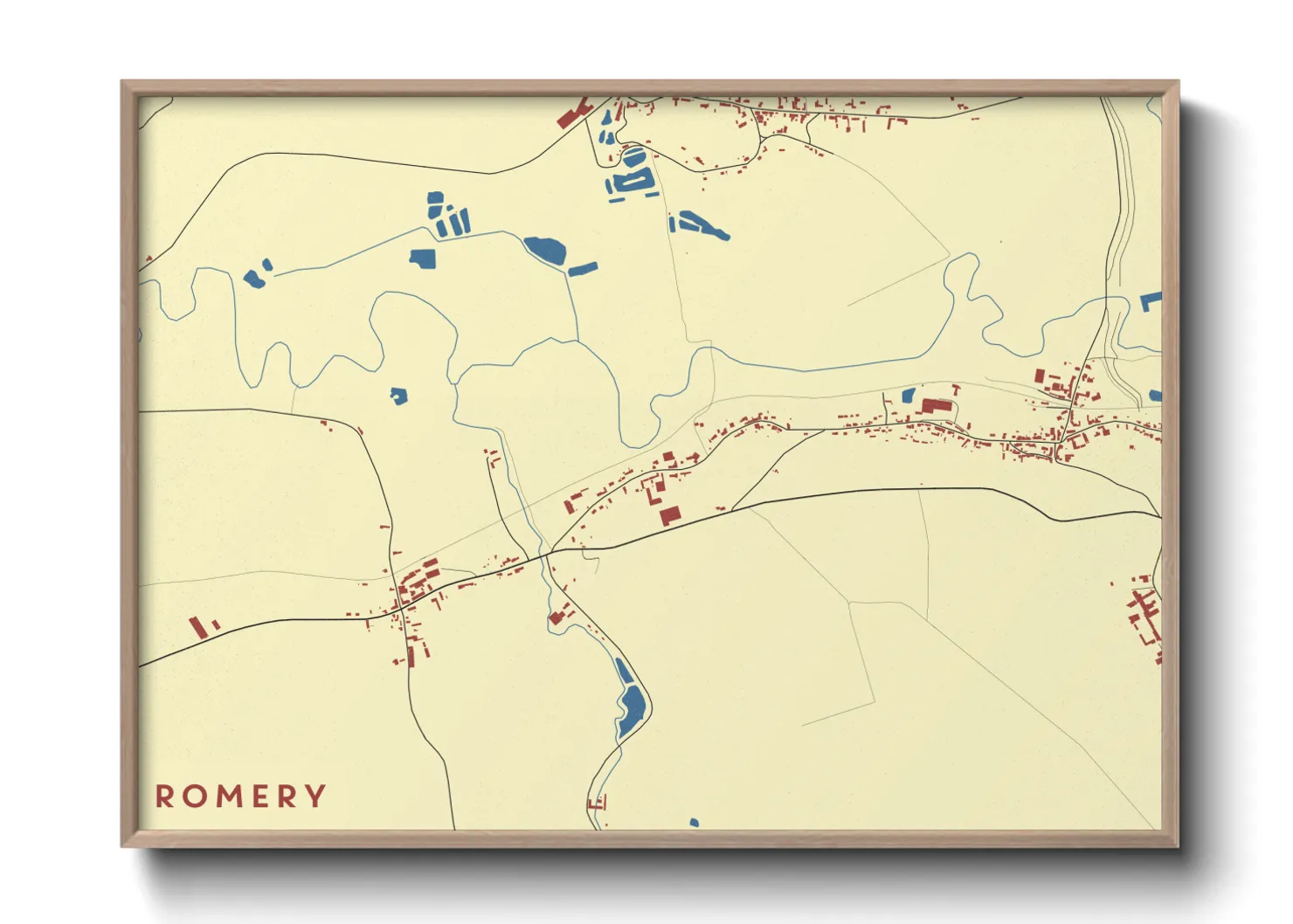 Une affiche de carte sur Romery